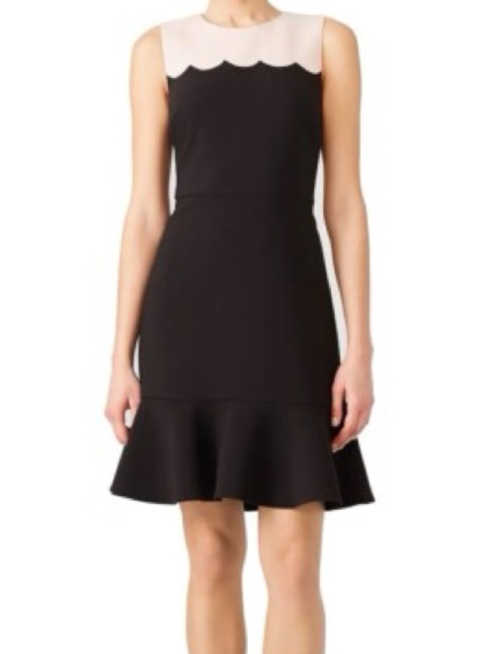 kate spade Black Dress with Blush Scallop Yoke